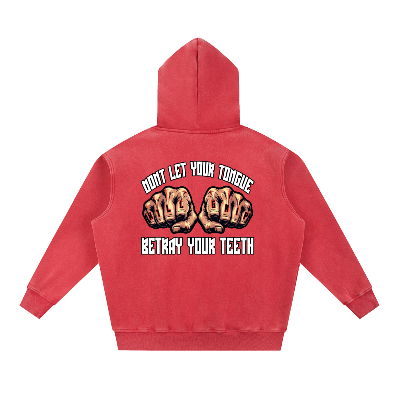 Teeth Snow Wash Fleece Oversize Hoodie