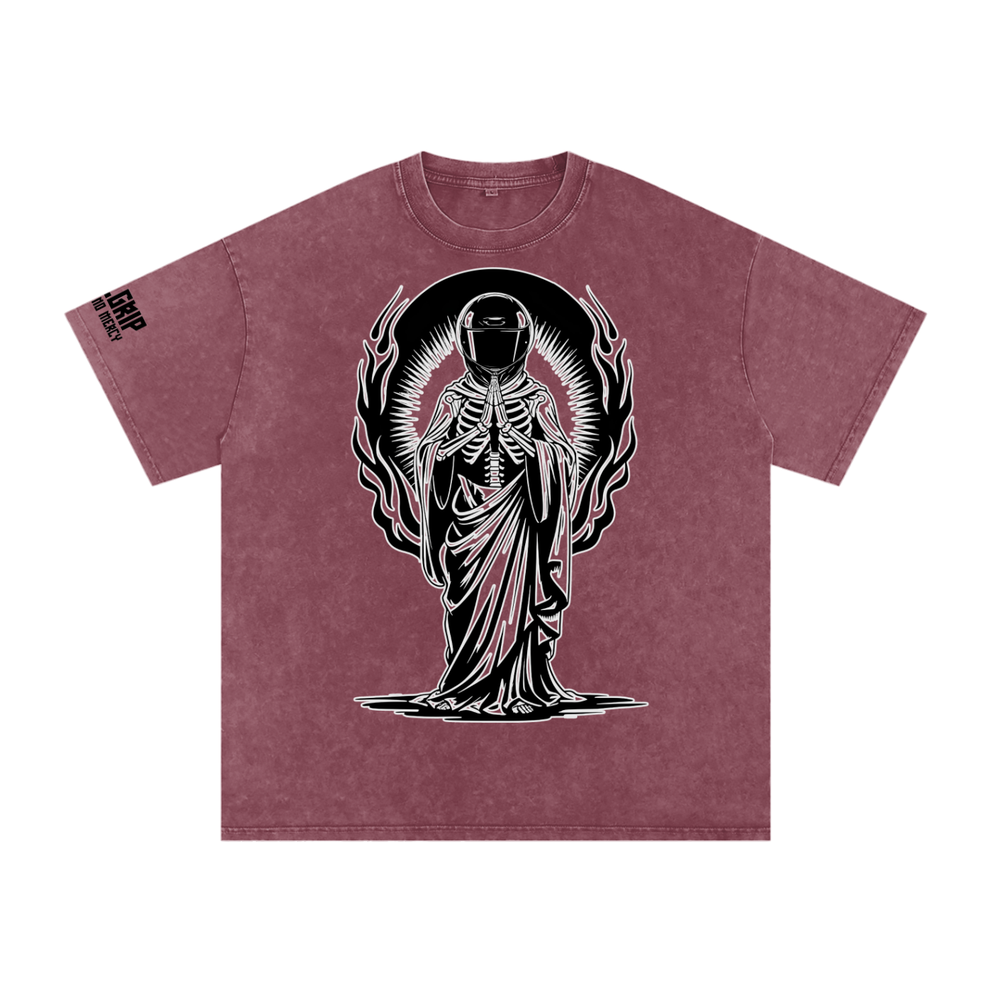 Bikers Prayer Snow Washed Oversized Cotton T-Shirt