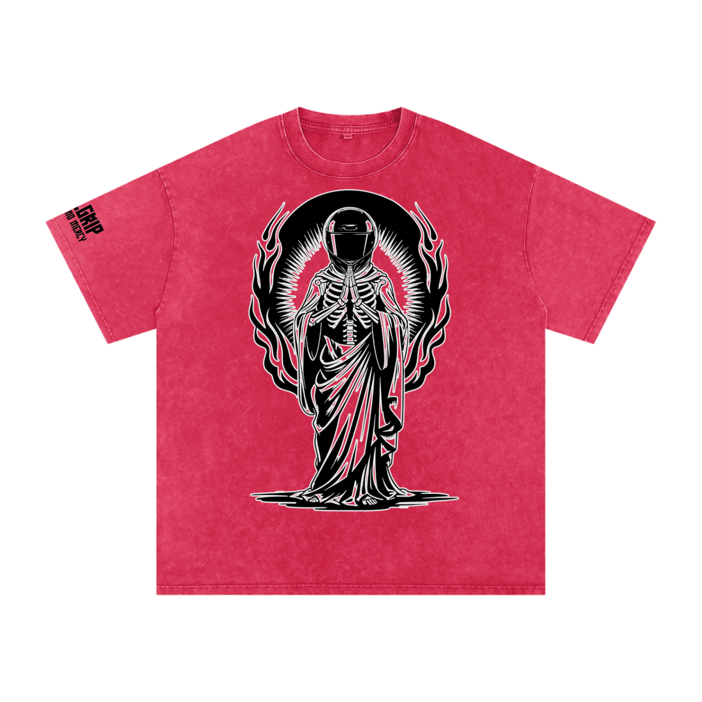 Bikers Prayer Snow Washed Oversized Cotton T-Shirt