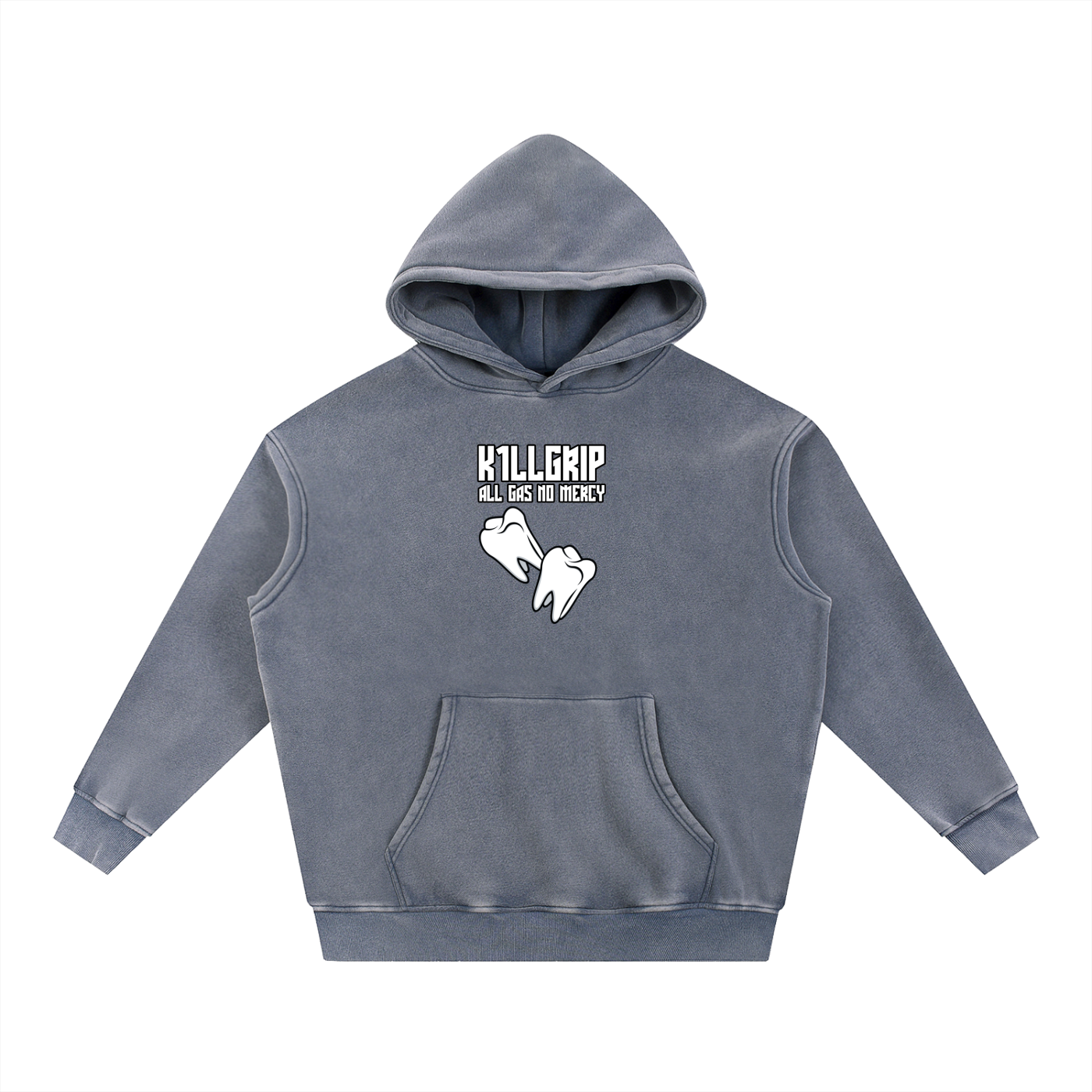 Teeth Snow Wash Fleece Oversize Hoodie